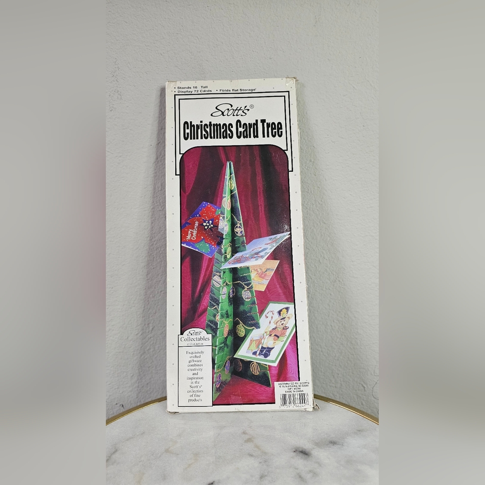 Vintage Scott's 16" Christmas Card Tree Interlocking Hard Plastic, 72 Cards‎